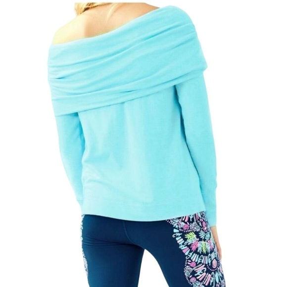 Lilly Pulitzer Belinda Blue Off The Shoulder Modal Blend Top Women’s XS - Picture 3 of 15